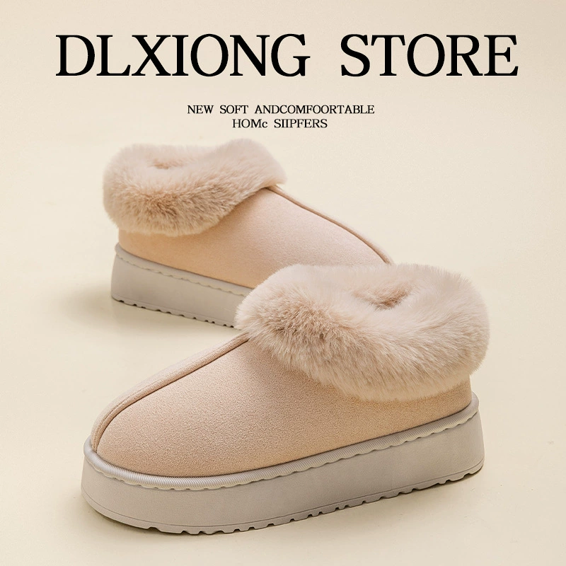 Мягкие хлопковые тапочки для женщин осень-зима 2025, новые домашние теплые тапочки с толстой подошвой для женщин