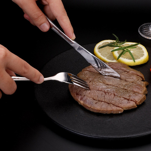 Children's 304 stainless steel western cutlery steak knife table knife baby fork household knife and fork spoon western style knife and fork set