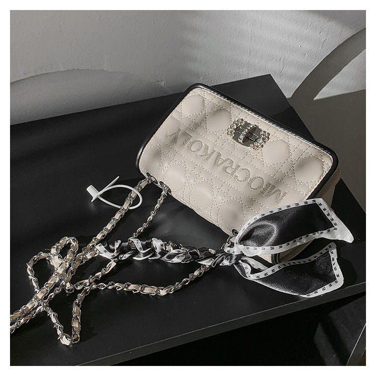 Borse da donna Nuovo stile trendy rombo ricamo filo piccola borsa quadrata borsa a tracolla singola di lusso leggera di fascia alta stile piccola fragranza_voghion.com