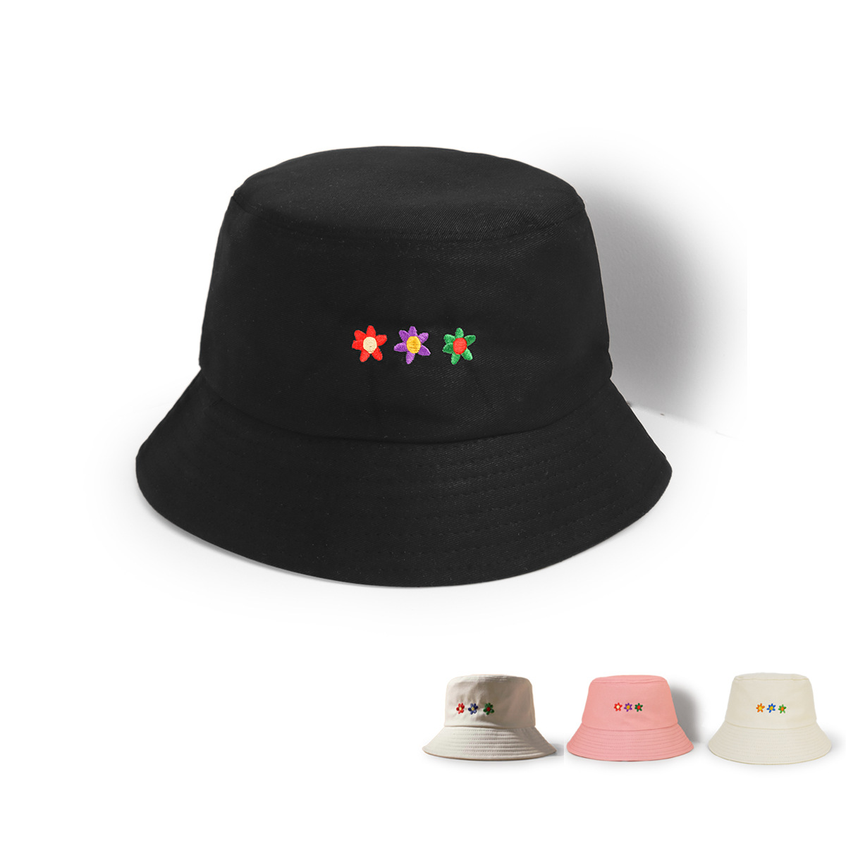 Korean Style Wide-brimmed Three-flower Fisherman Hat Wholesale display picture 1