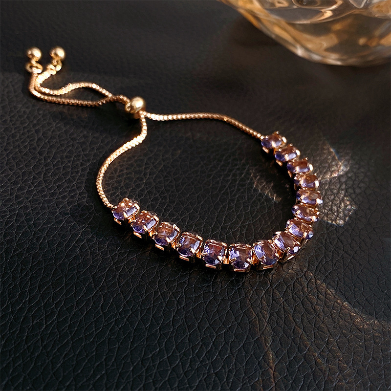Oro real electrochapado circón Rosa fritillary flor pulsera elegante todo-fósforo pulsera luz lujo de alta calidad pulsera para las mujeres al por mayor