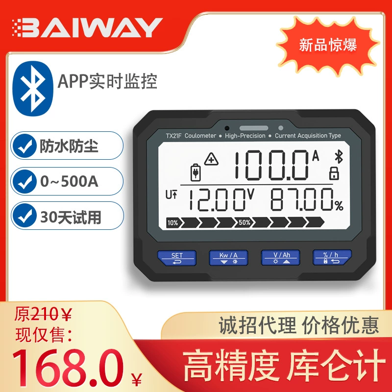 TX21 кулоновский метр Профессиональный литий-железо-фосфат дисплей заряда батареи Bluetooth RV