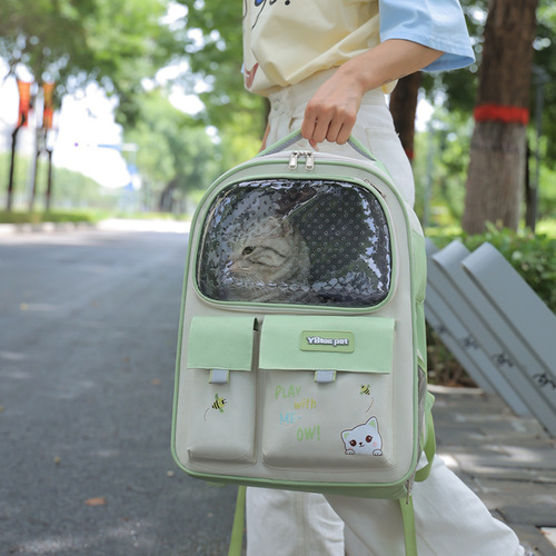 Portable Dual-Shoulder Cat Bag - Large Capacity Oxford Cloth Outing Backpack -  New Pet Bag for Cats