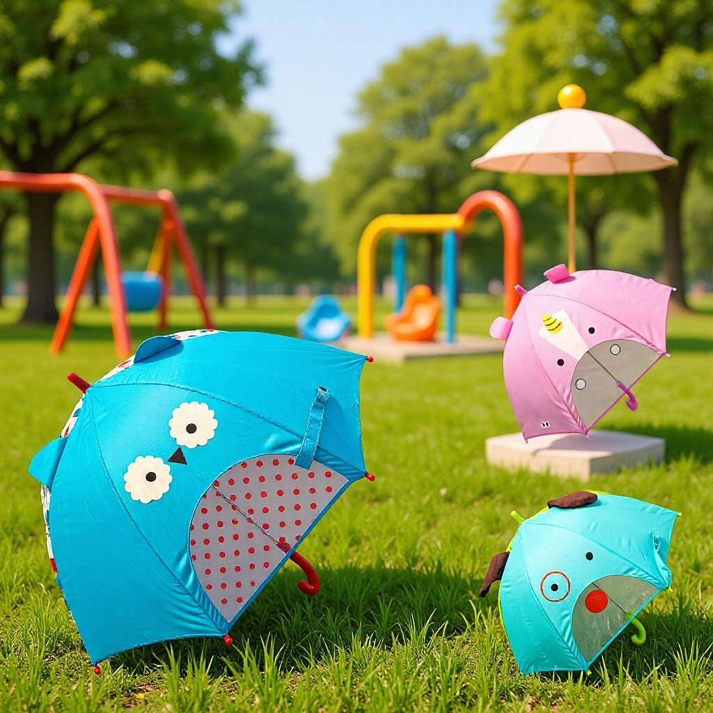 Cute three dimensional umbrella with animals