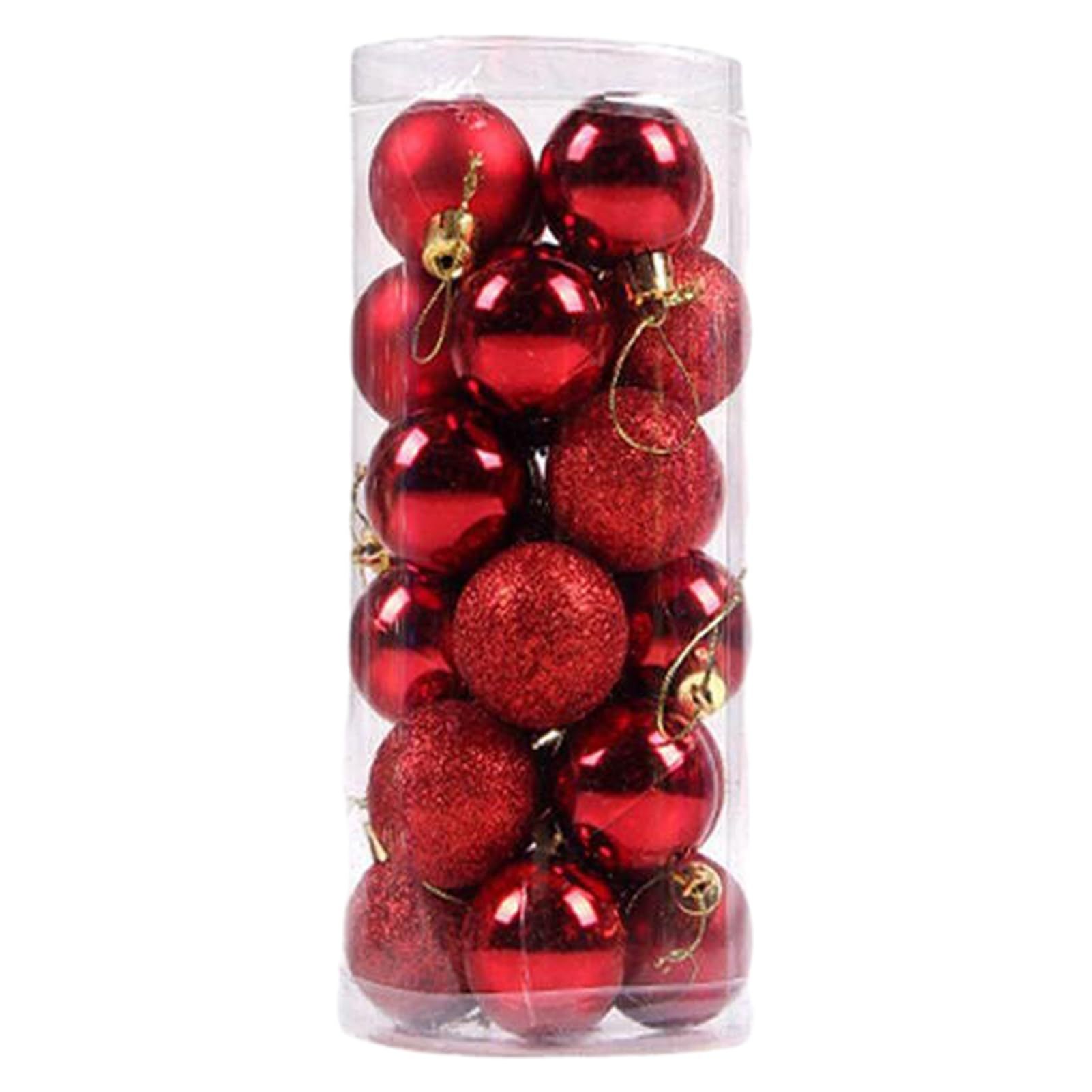 Balón de Navidad multicolor de barril azul, set de 24 bolas de decoración de Navidad, fábrica directa de bolas de plástico galvanizadas