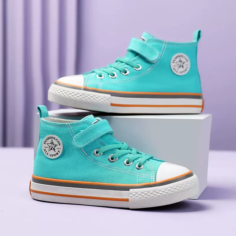 儿童帆布鞋男童鞋子春秋款小孩板鞋经典高帮女童布鞋软底休闲鞋潮