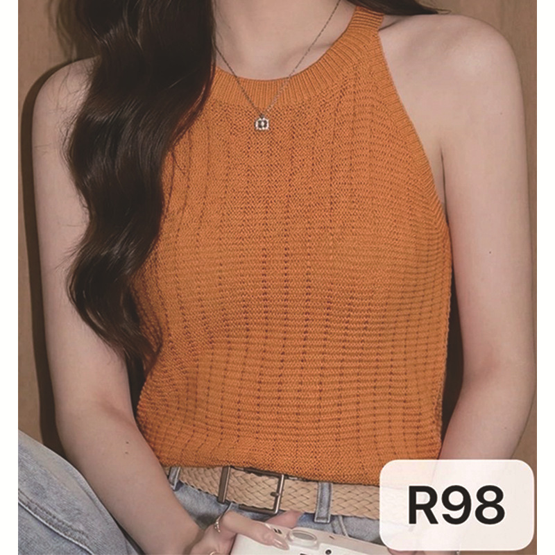 Korean-Style Round-Neck Sleeveless Knit Top for Women, 2026 New Summer Thin Vest, Slim Fit, Flattering, Age-Reducing, Beautiful Top