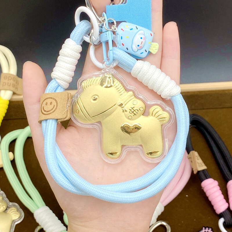 水貝人気ラブブゴールドキーホルダー LABUBU バッグペンダントパンダペンダント携帯電話チェーン漫画卸売|undefined
