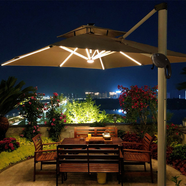 Travel umbrella with light for commercial use