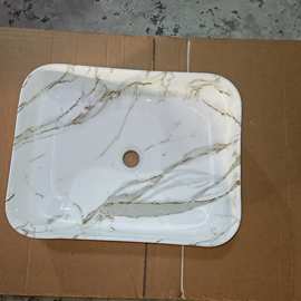 现代简约水转印艺术台上盆家用台面单洗手盆陶瓷洗脸盆