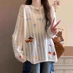 2025 新しい夏の ootd 服長袖 t シャツトップス女性の夏のルーズ怠惰なスタイル薄い日焼け止めブラウス