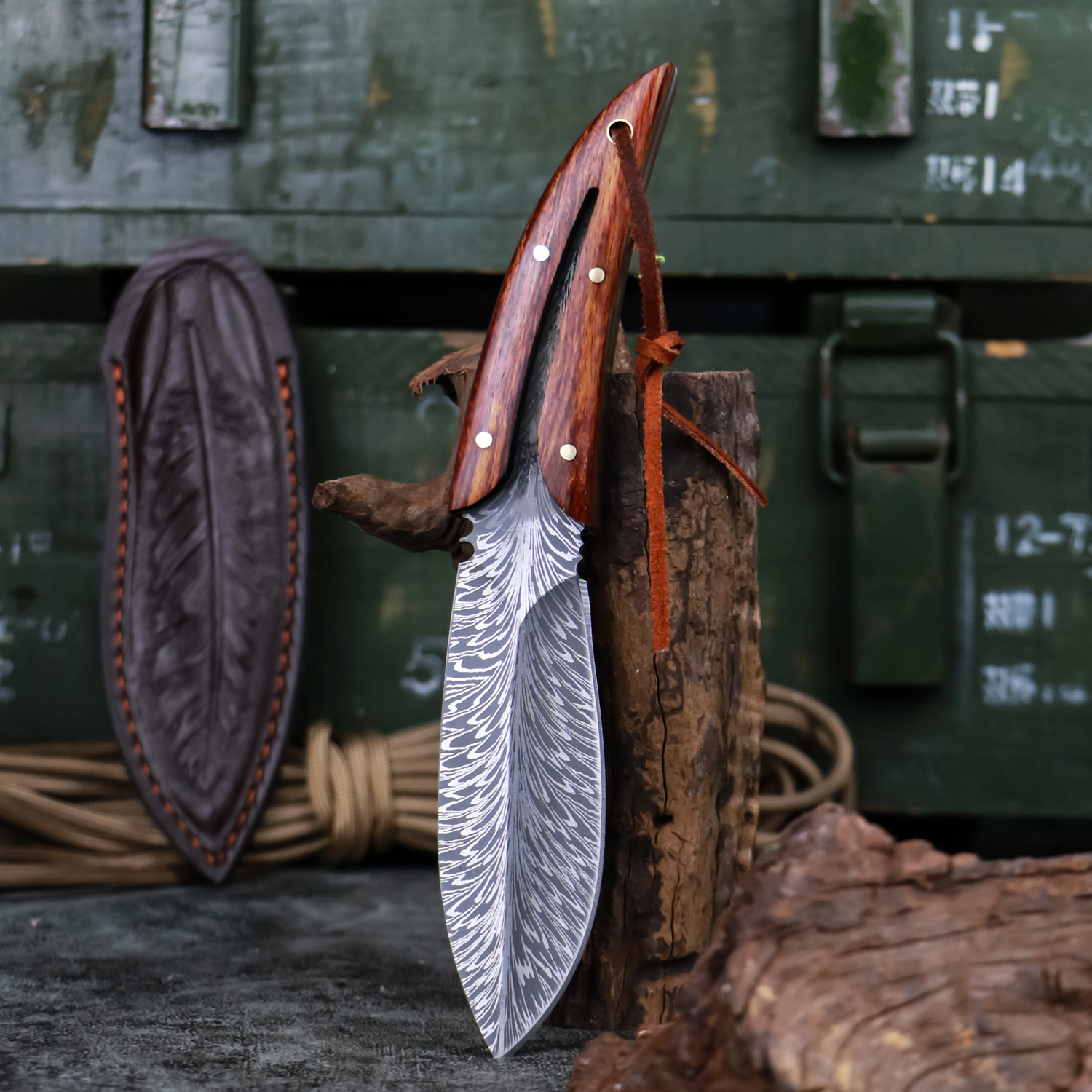 Cuchillo al aire libre cuchillo táctico cuchillo de alta dureza afilado Cuchillo pequeño recto salvaje cuchillo de supervivencia cuchillo de autodefensa transfronterizo