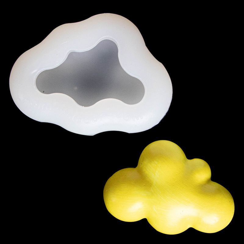 3D nube forma silicona molde fondant chocolate jabón hecho a mano seta nube pastel decoración epoxi herramienta abrasiva