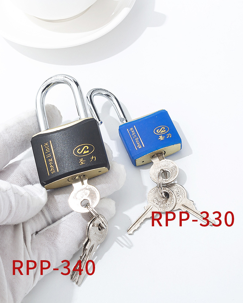 Factory direct supply of Shengli brand arc-shaped rubber-coated locks, multi-color copper core locks, cabinet locks, door locks, and customizable brand casing iron padlocks pic 22