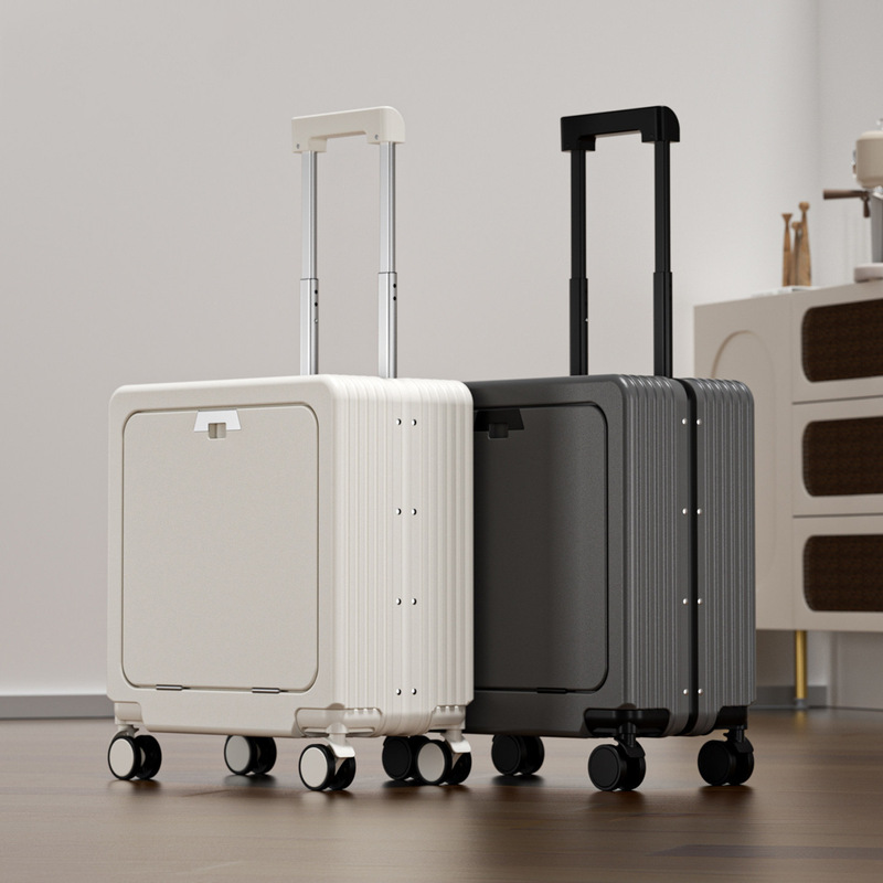 New Front-Opening Aluminum Frame Suitcase for Women 20inch Small Lightweight Carry-On Trolley Case Durable Password-Protected Travel Suitcase for Men New Front-Opening Aluminum Frame Suitcase for Women 20inch Small Lightweight Carry-On Trolley Case Durable Password-Protected Travel Suitcase for Men