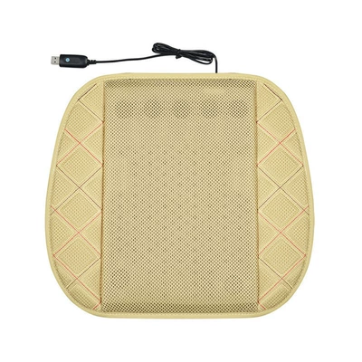 Ventilated Seat Cushion: Summer Car Cooling Air-Blowing Seat Cushion with 8 Fans, High Wind Rate Fan Cushion Manufacturer for Vehicles (Seat cushion, seat cover) - beige-5v