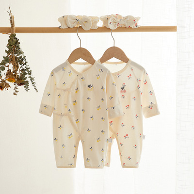 ins Newborn clothes Thin section Romper baby Butterfly Dress Monk clothes summer baby one-piece garment go out