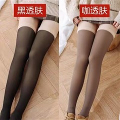 Thermal anti-slip autumn and winter false sheen knee-high socks with extra thick thermal sheen skin-through warm protection snow ground heightening socks