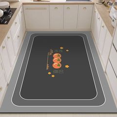 Cartoon minimalist large-area kitchen diatomite mat, water-absorbent, oil-absorbent, stain-resistant, non-slip mat, factory wholesale