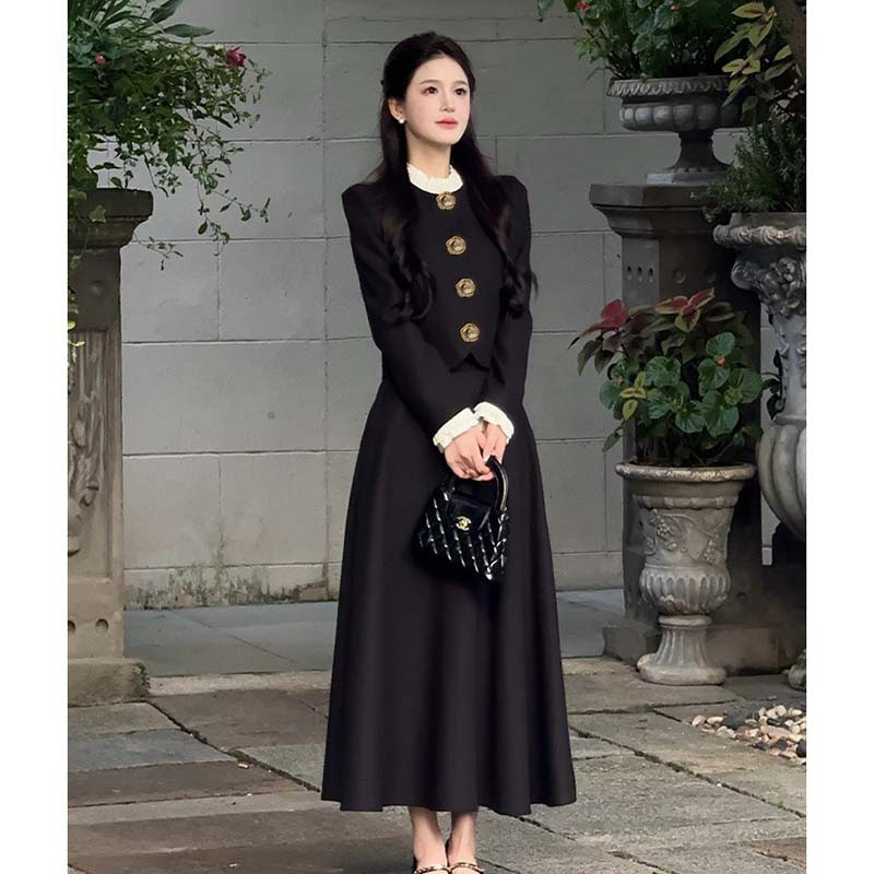 2025秋季新款高级感女装法式千金风花朵上衣半身裙两件套正式场合|undefined