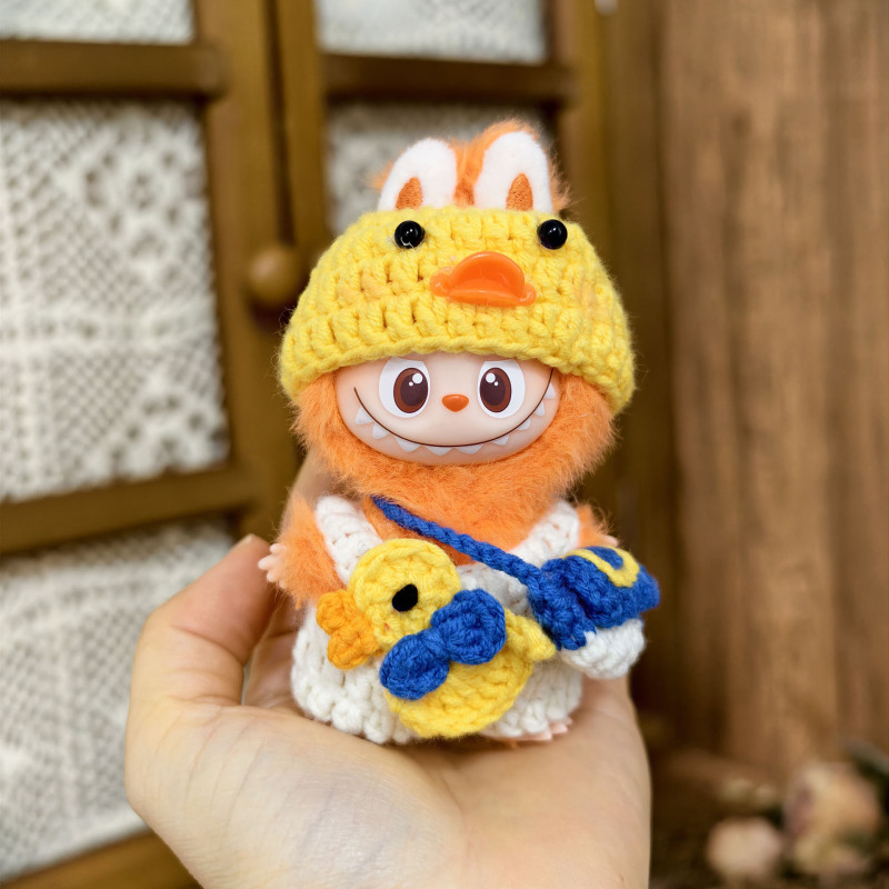 I Am a Fourth-Generation Pendant Labubu4.0 Mini Labubu Hand-Woven Cartoon Cute Yellow Duckling Set I Am a Fourth-Generation Pendant Labubu4.0 Mini Labubu Hand-Woven Cartoon Cute Yellow Duckling Set