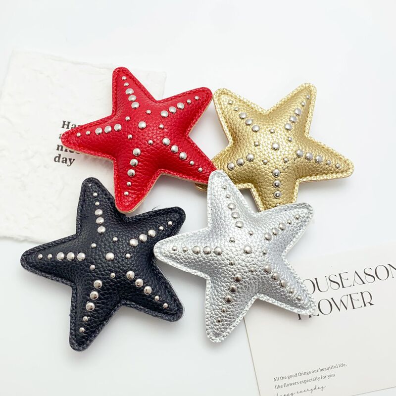 Shiny Pu Leather Starfish Five-Pointed Star Clothing Bag Pendant Decoration DIY Phone Chain Keychain Accessory Shiny Pu Leather Starfish Five-Pointed Star Clothing Bag Pendant Decoration DIY Phone Chain Keychain Accessory