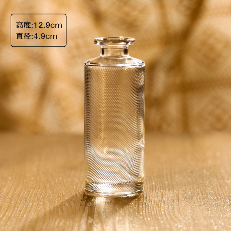 亚马逊同款迷你玻璃花瓶 ins风透明摆件插花中古高级感小花瓶套装|undefined