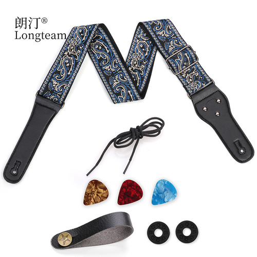 Featured Embroidered Guitar Strap Folk Acoustic Guitar Accessories Electric Guitar Lanyard Bass Diagonal Shoulder Strap Piano Strap Wholesale