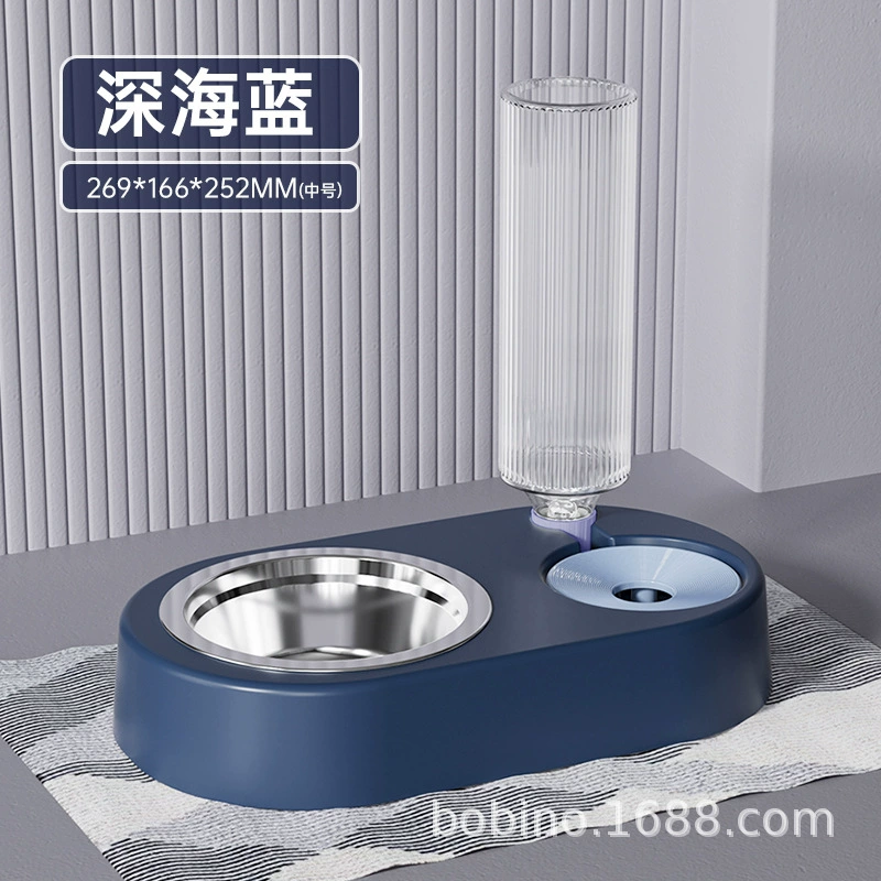 Двойная миска для кошек и собак с автоматической подачей корма и воды, напрямую от производителя, из пищевого пластика.