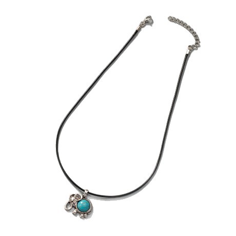 Pendentif éléphant avec collier cordon ciré style punk unisexe_voghion.com