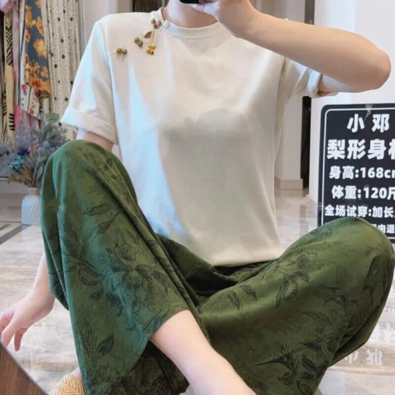 Cotton Silk Pants for Women, Thin Rayon Wide-Leg Pants, Trendy Home Wear, Can Be Worn Outside, Cotton Silk Pants in Plus Size for Women Cotton Silk Pants for Women, Thin Rayon Wide-Leg Pants, Trendy Home Wear, Can Be Worn Outside, Cotton Silk Pants in Plus Size for Women