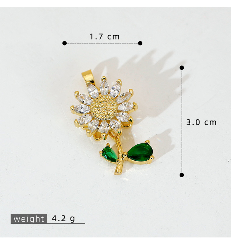 5g Weight Pendant Jewelry Making Type 15 * 29mm Jewelry Making Size DIY Jewelry Accessories Classification 1 Piece Quantity Copper Material Sunflower, Flower Pattern All Seasons Season Polished Finish Plating Design Elegant, Sweet, Classic Style Style 1 Piece 15 * 29mm Copper Sunflower Flower Polished Pendant DIY Jewelry Accessories 9
