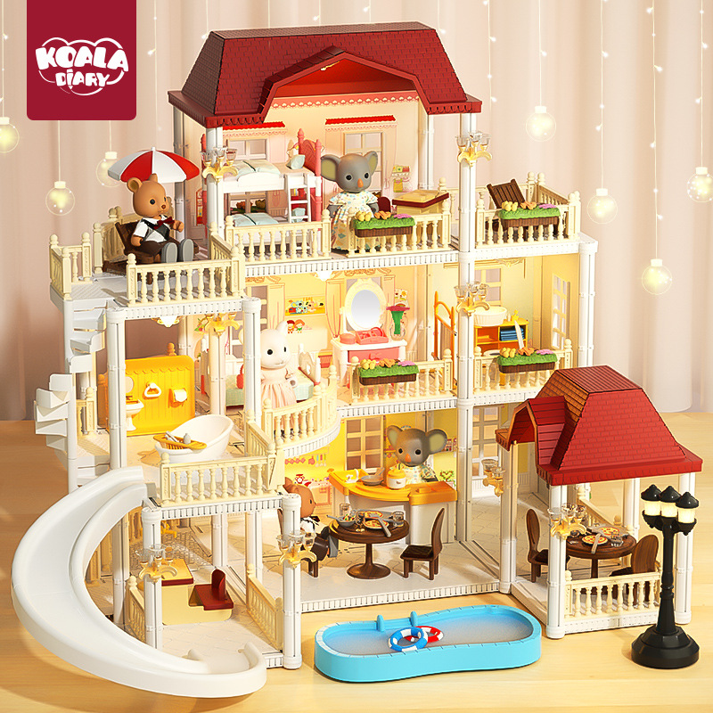 Kaola diario Casa de juego para niños juguete niña princesa Castillo Villa Casa Regalo de Cumpleaños niña casa de muñecas
