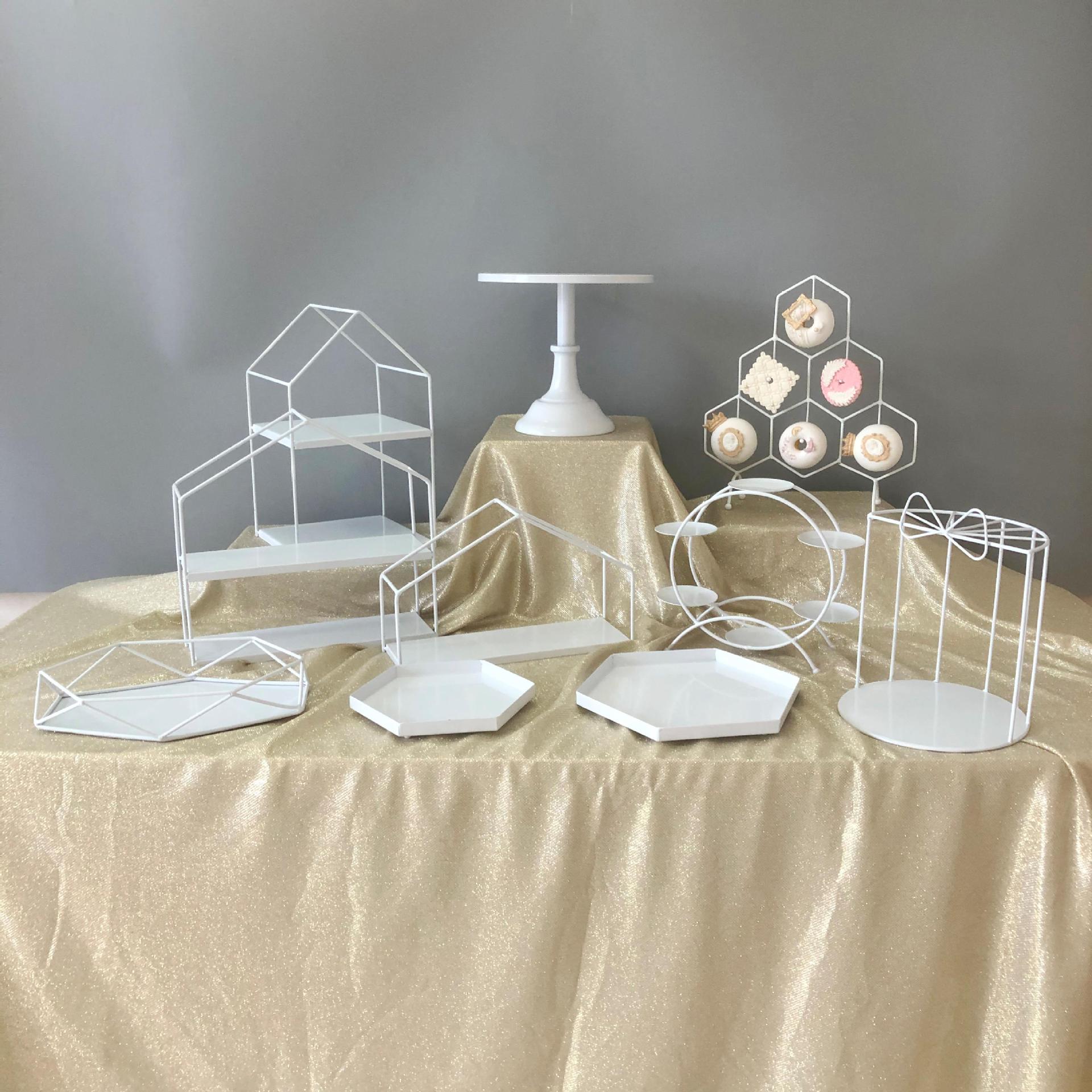 Estilo europeo blanco postre decoración de la Mesa soporte de exhibición pastel de cumpleaños estante comida fría té descanso Mesa merienda té de la tarde stand image 24