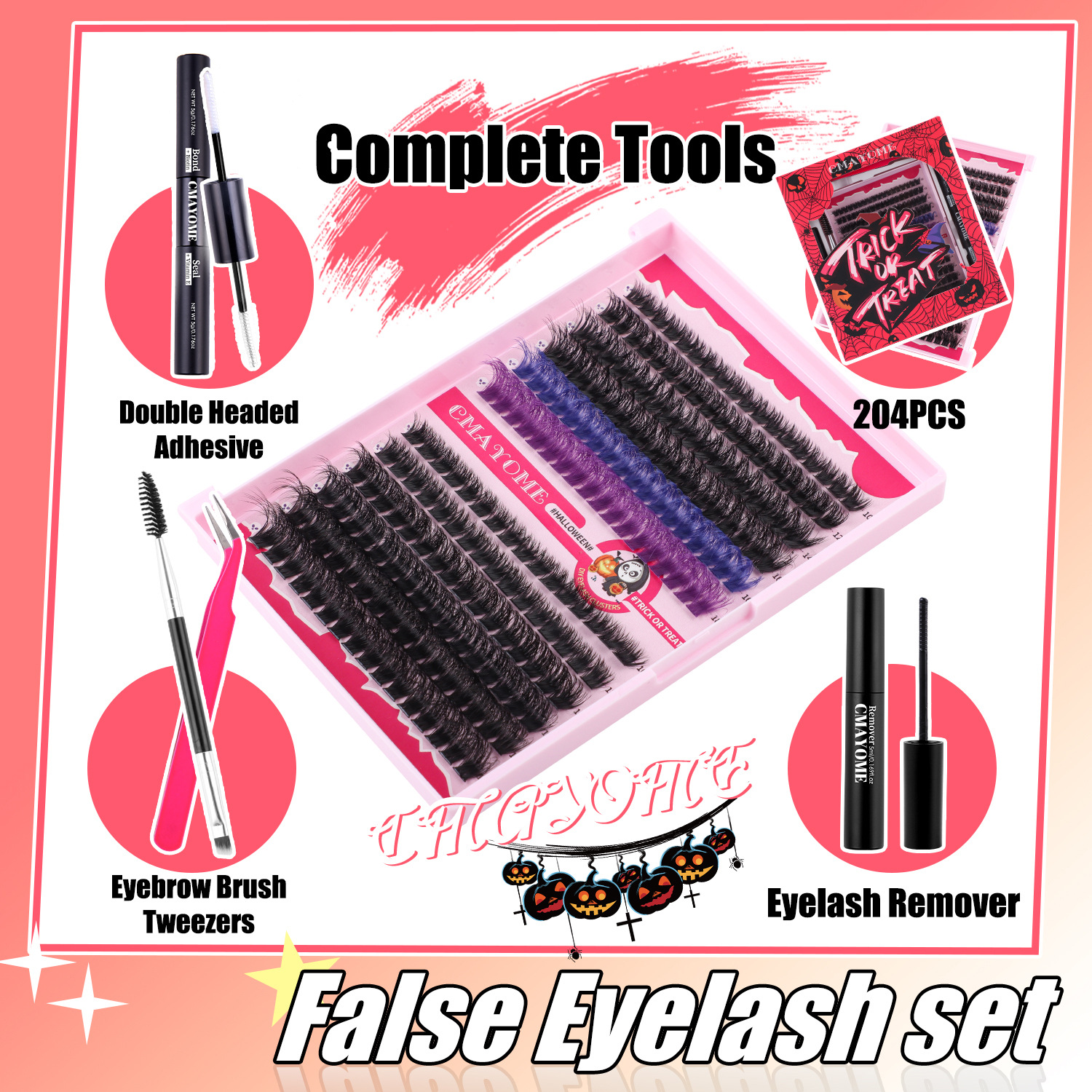 Cross border hot selling color D curved false eyelashes set 10 18mm DIY segmented European and American natural thick eyelashes_voghion.com