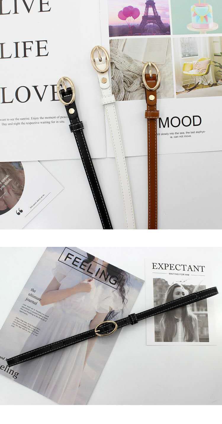 Women's Thin Belt Retro Style Pu Leather Waist Girdle For Women_voghion.com