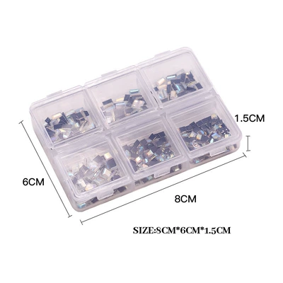 Dırnaq bəzəkləri, Bottom Diamond Mixed Color Ab Silver