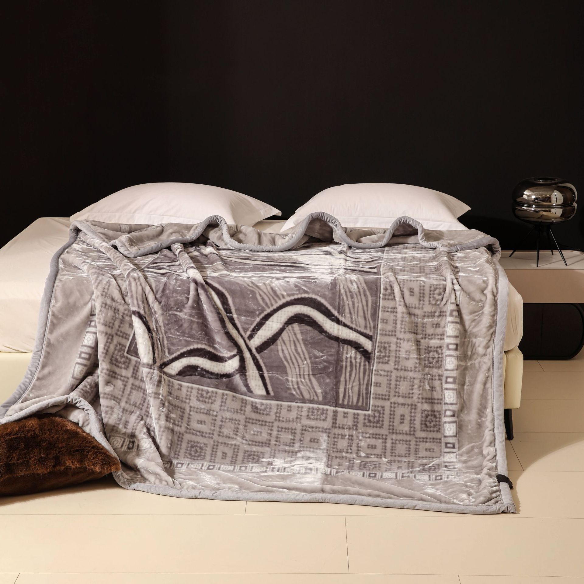 Nueva franela de leche gruesa de comercio exterior, manta de impresión cálida y agradable para la piel en invierno, manta de sofá, manta transfronteriza