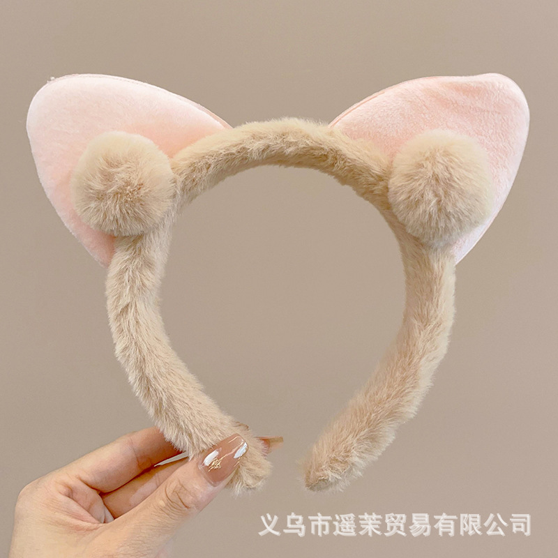 曲奇饼干洗脸发箍女2025新款毛绒压发头箍可爱发卡子防滑发捆头饰|undefined