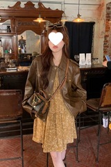 美式皮衣外套女短款2025春秋不裂皮百搭宽松机车皮夹克洋气包邮