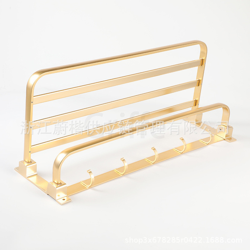 Simple Modern Style Space Aluminum Towel Rack Solid Non-perforated Bathroom Towel Bar Bathroom Rack