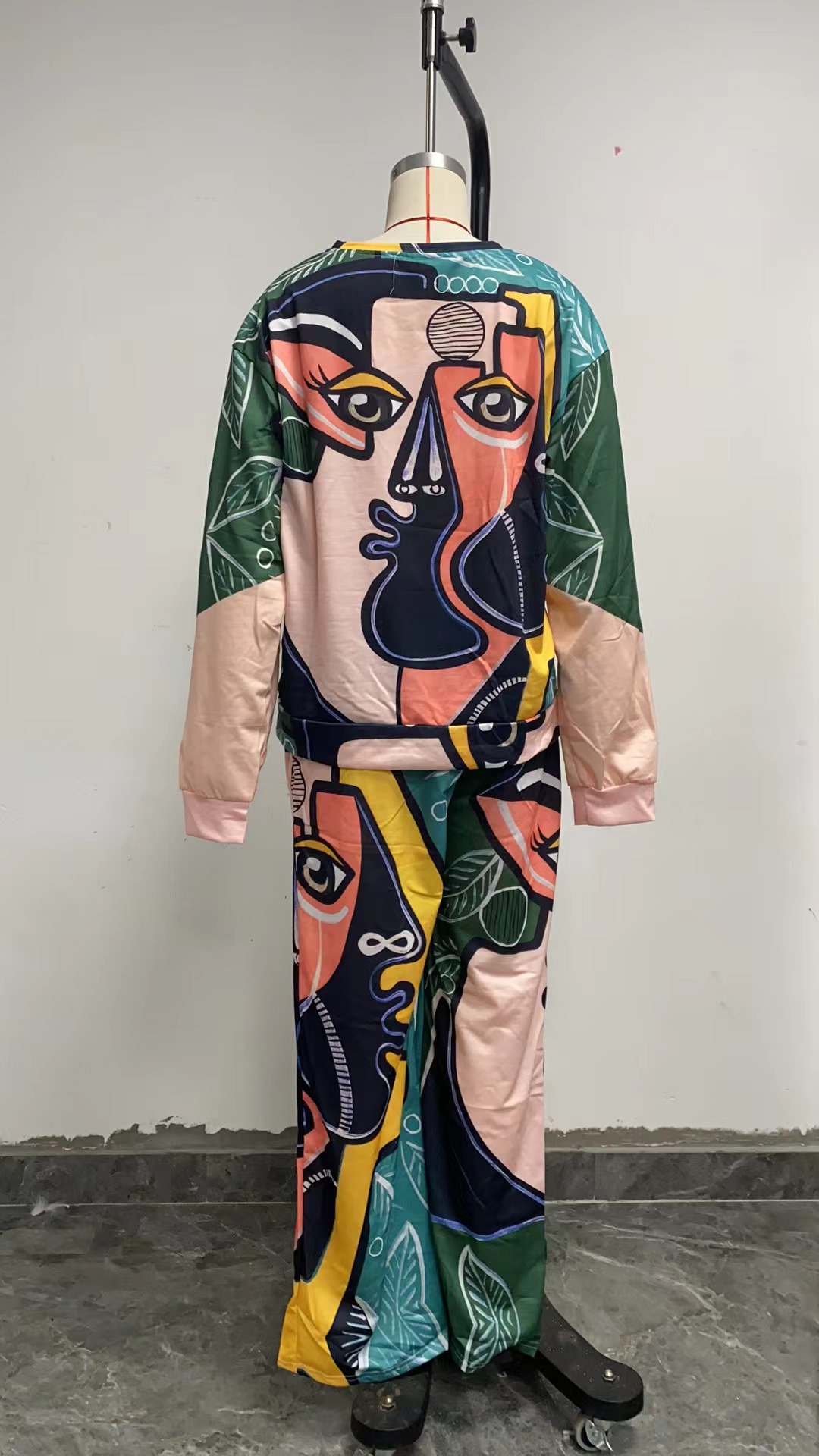 Lässiges Basic-Hoodie-Set für Damen mit Rundhalsausschnitt und lockerem Aufdruck_voghion.com