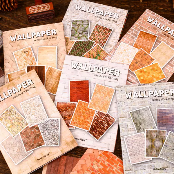 Retro Story and Paper Sticker Wall Series Landscape Hand Account Decoration Base Material Sticker 10