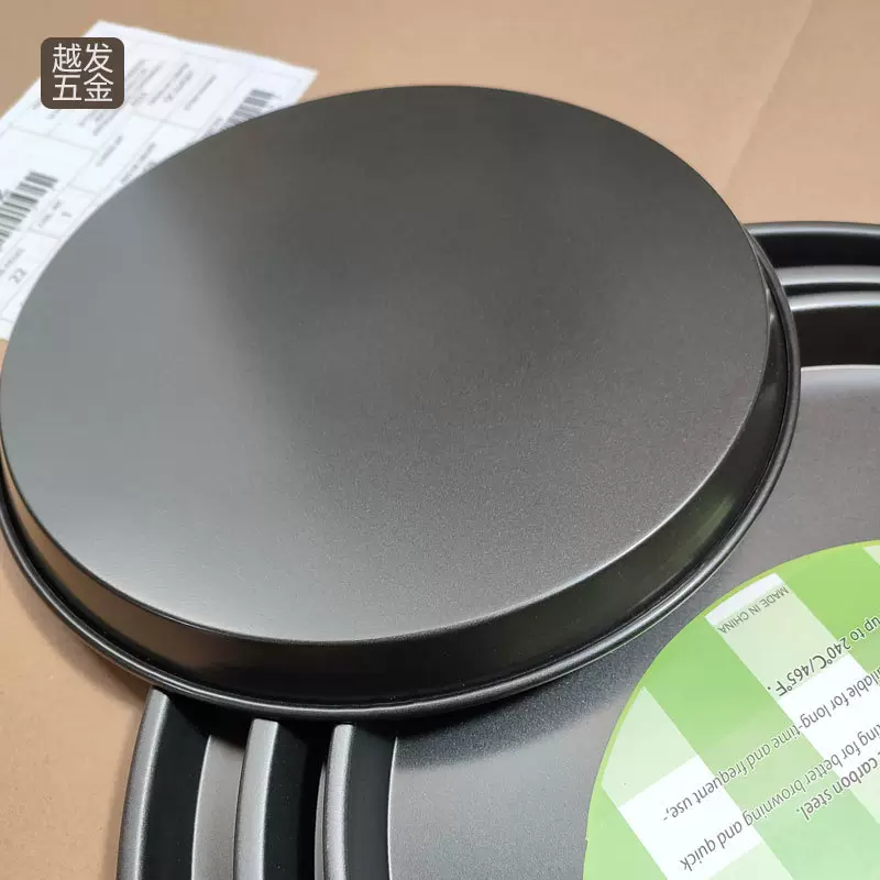 厂家批发11寸碳钢不沾浅披萨烤盘圆形 碳钢烤盘不粘烘焙工具pizza