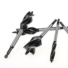 Woodworking drill, extended four-slot woodworking drill, door lock hole opener, four-edged woodworking drill with hexagonal handle cross-border