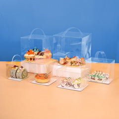 White cardboard holder PET plastic portable cake biscuit candy baking chocolate snowflake crisp transparent box