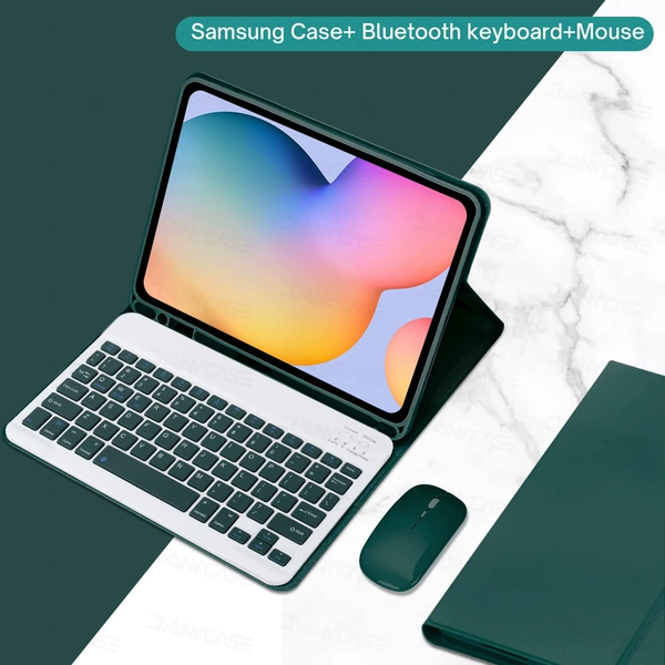 Qingshan dark leather case + round button keyboard