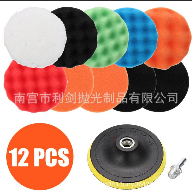 Car Paint Wool Polishing Disc Sponge Wheel Angle Grinder Waxing Restoration Disc Polishing Machine Sponge Polishing Wheel Set