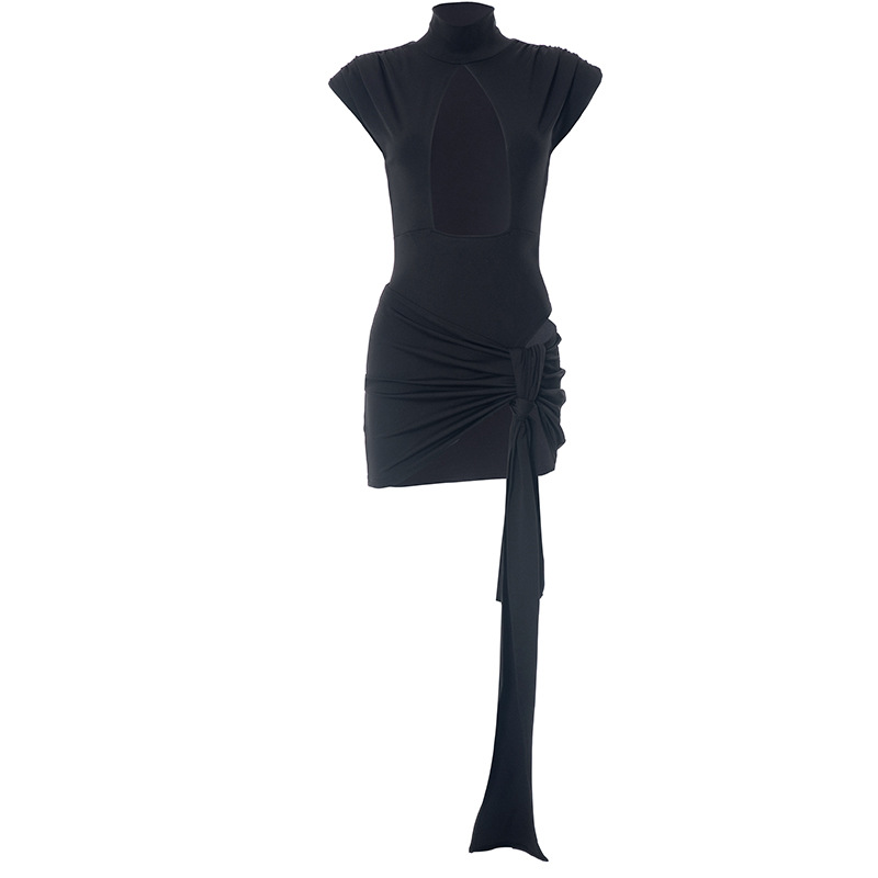 Women Clothing Padded Shoulder Hollow Out Cutout out Socialite Two Piece Set