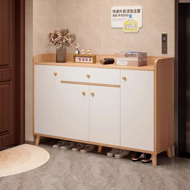 Solid Wood Shoe Cabinet, Entryway Cabinet, Home Entrance Storage Cabinet, Integrated Wall-Mounted Shoe Cabinet, Large Capacity Shoe Rack